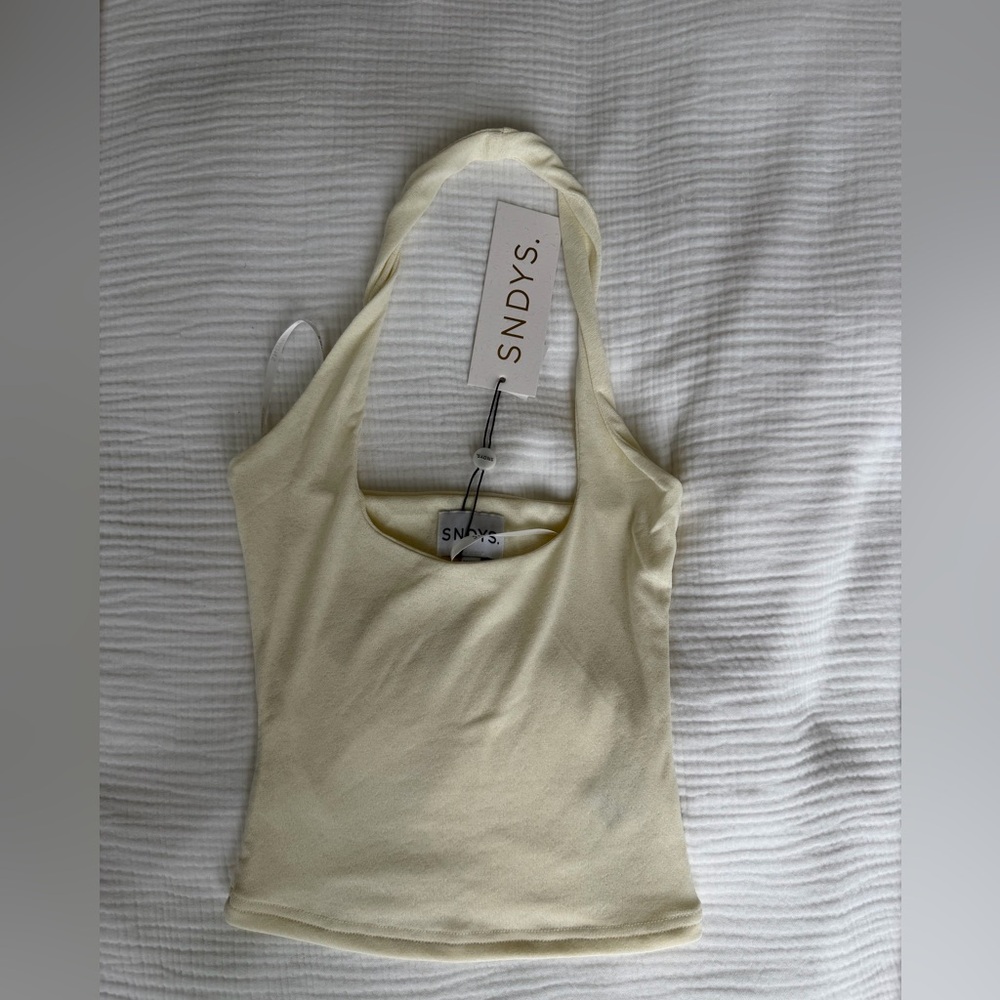 Cream Halter Tank Top